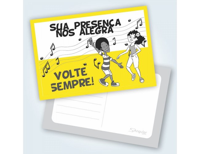 Cartão Volte Sempre - Téo e Letícia - Pacote com 25 unidades